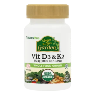 NaturesPlus Source of Life Garden Vitamin D3 & K2 60cap